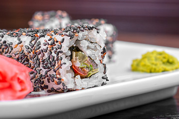 Image showing Sushi with sesame