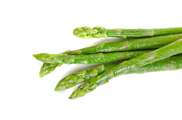 Image showing Fresh asparagus on white