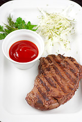 Image showing Juicy roasted beef steak