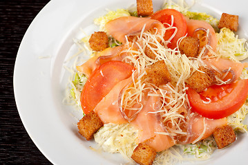 Image showing smoked salmon filet salad