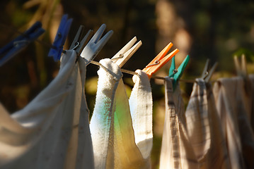Image showing Drying laundry line