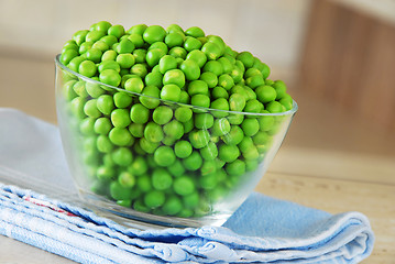 Image showing Young green peas