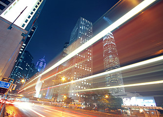 Image showing Urban night traffics view in dusk