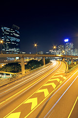 Image showing traffic in city at night 