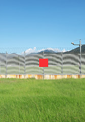 Image showing metal fence in the nature