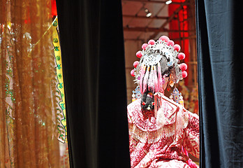 Image showing chinese dummy opera, looking after the stage