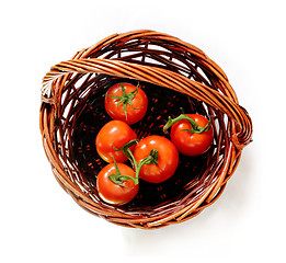 Image showing tomatoes in the rattan basket