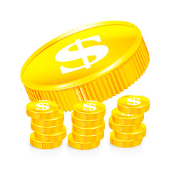 Image showing Stacks of gold coins, vector