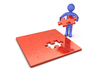 Image showing Man with Puzzle
