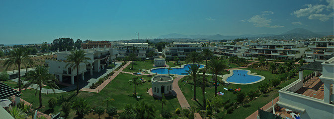 Image showing Panorama, spanish luxury homes