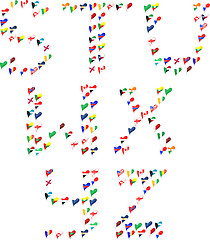 Image showing Alphabet letters made of flags in heart