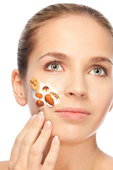 Image showing Applying natural cosmetics