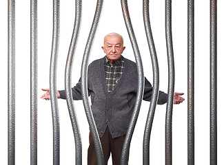 Image showing old man in prison