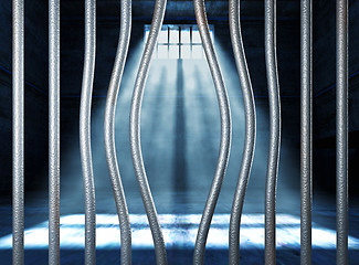 Image showing prison 3d and bended metal bar