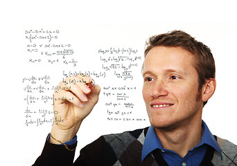 Image showing man write maths formula