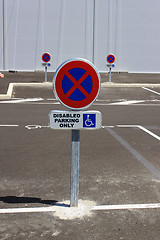 Image showing disabled parking only