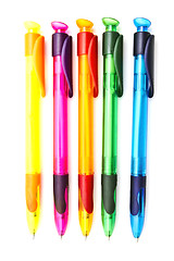 Image showing Colorful ballpoint pens