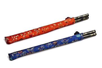 Image showing Two set of chopsticks 