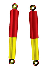 Image showing Shock absorber red gold