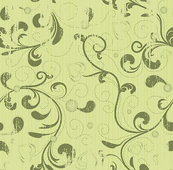 Image showing Grunge floral seamless wallpaper