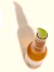 Image showing Cold beer with lime