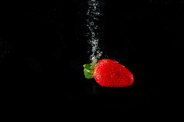 Image showing strawberry in water