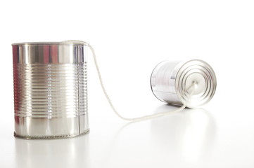 Image showing tin or can telephone