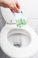 Image showing money and toilet