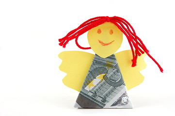 Image showing Angel made of money