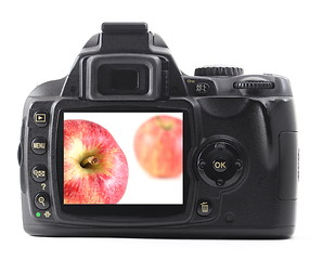 Image showing apple fruit in digital camera