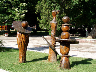 Image showing Wooden Art in Park