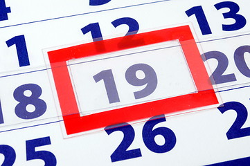 Image showing  calendar day 19