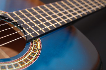 Image showing blue music guitar for playing party music 