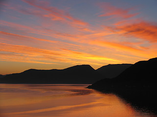 Image showing Sunset western Norway