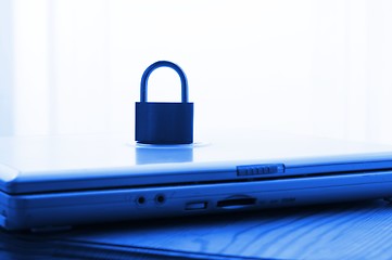 Image showing notebook and padlock