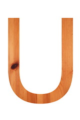 Image showing wood alphabet U