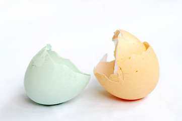 Image showing Broken empty eggshells