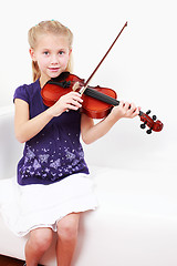 Image showing Little girl playing violin