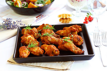 Image showing Hot chicken wings