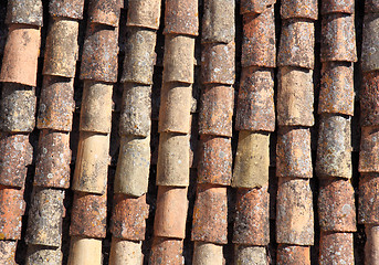 Image showing Old tiled roof