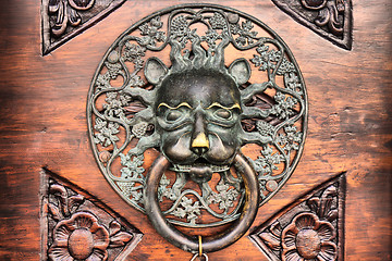 Image showing Old metal door handle 