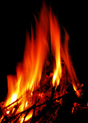 Image showing hot fire on black