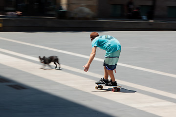 Image showing Boy on skateboard