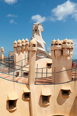 Image showing Gaudi designed apartment building La Pedrera