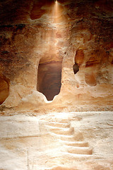 Image showing Mysterious light over a cave