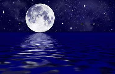 Image showing   Full moon image with water