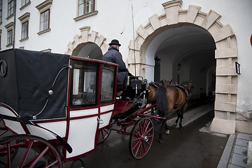 Image showing Horse cab by Hofburg