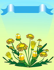 Image showing  a bouquet of dandelions