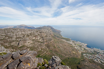 Image showing Cape town as seen from the top of Table Mountain.