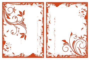 Image showing autumn grunge floral frames